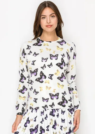 Yal New York Butterfly Knit Pullover In Multi