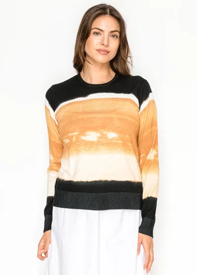 Yal New York Camel Gradient Knit Sweater In Orange