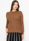 Yal New York Camel Knit With Chevron Detail In Brown