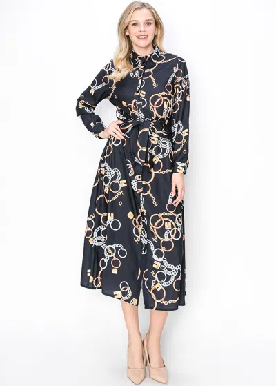 Yal New York Chain-linked Elegance Dress In Black