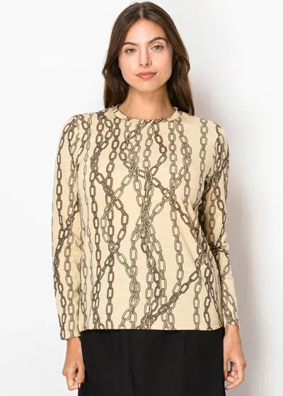 Yal New York Chainprinted Tee In Beige