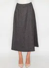 Yal New York Charcoal Midi Skirt In Gray