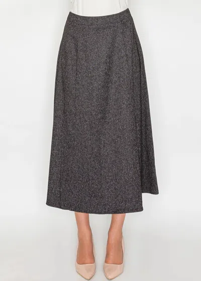 Yal New York Charcoal Midi Skirt In Gray