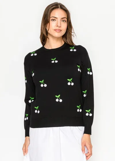 Yal New York Cherry Stitch Black Pullover