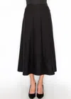 Yal New York Classic A-line Black Pleated Midi Skirt In Black