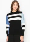 Yal New York Classic Black & Blue Colorblock Pullover In Blue
