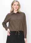 Yal New York Classic Brown Shirt With Drawstring In Brown