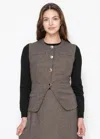Yal New York Classic Brown Vest With Gold Touch In Brown