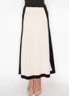 Yal New York Classic Colorblock Cream And Black Knit Skirt In White