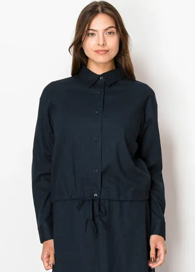 Yal New York Classic Navy Linen Shirt In Multi