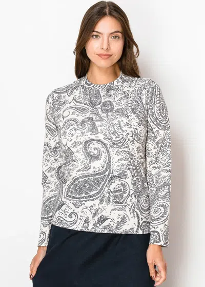 Yal New York Classic Paisley Print Top In Black