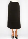 Yal New York Midnight Pleated Denim Skirt In Black
