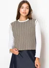 Yal New York Classic Ribbed Knit Vest In Multi