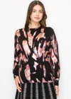 Yal New York Color Splash Abstract Knit Top In Multi