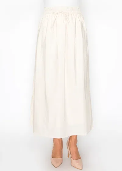 Yal New York Cream Full-length Cotton Skirt In Multi