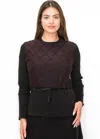 Yal New York Diamond Sparkle Knit Pullover With Tie Waist In Multi