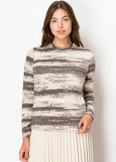 Yal New York Earthy Brown Stripe Top
