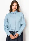 Yal New York Everyday Blue Linen Blouse In Multi