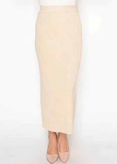 Yal New York Everyday Ribbed Skirt In Oatmeal Beige In Neutral