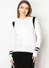 Yal New York Everyday Zip Hoodie In White And Black In White