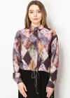 Yal New York Floral Patch Purple Blouse In Purple