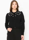 Yal New York Floral Sprinkle Button Cardigan In Black