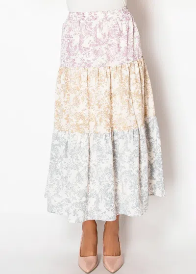 Yal New York Floral Tier Skirt In Purple