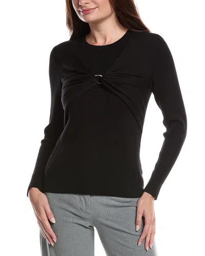 Yal New York Gathered Bodice Sweater In Black