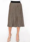 Yal New York Gold And Black Pleated A-line Skirt In Gold