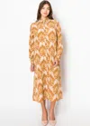 Yal New York Golden Amber Button Dress In Beige