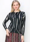 YAL NEW YORK GRAPHIC LINE PRINT SWEATER