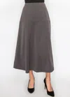 Yal New York Gray Panel Midi Skirt In Grey