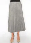 Yal New York Gray Suede Pleated A-line Skirt In Grey