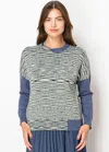 Yal New York Green And Blue Knit Sweater In Green