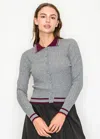 Yal New York Grey Collared Knit Cardigan In Gray