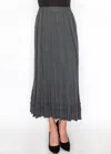 Yal New York Grey Knit Skirt With Ruffle Hem In Grey