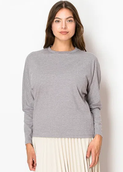 Yal New York Grey Striped Relaxed Tee