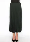 Yal New York Hunter Green Midi Pleat Skirt In Green