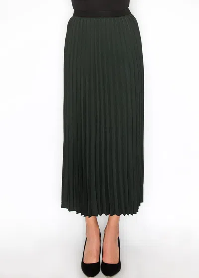 Yal New York Hunter Green Midi Pleat Skirt
