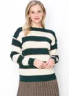 Yal New York Stripe Pullover Sweater In Green