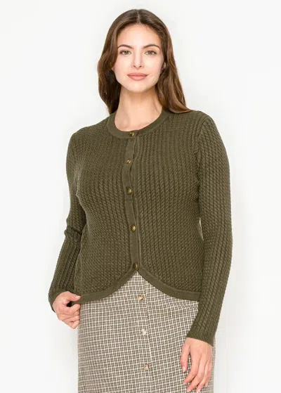 Yal New York Knit Cardigan In Deep Olive In Green
