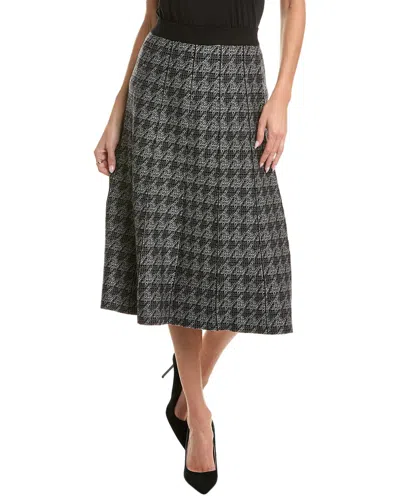 Yal New York Knit Houndstooth A-line Skirt In Black