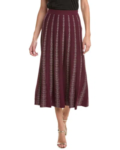 Yal New York Knit Shimmer Pencil Skirt In Red