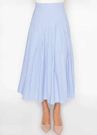 Yal New York Light Blue Flow Midi Skirt
