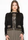 Yal New York Metallic Harmony Sweater Jacket In Black