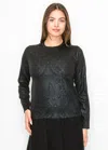 Yal New York Metallic Knit Sweater In Black In Black