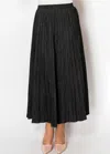 Yal New York Midnight Pleated Denim Skirt In Black
