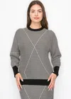 Yal New York Modern Angles Knit Sweater In Black