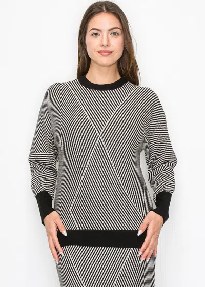 Yal New York Modern Angles Knit Sweater In Black