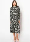 Yal New York Monochrome Bloom Shirt Dress In Black